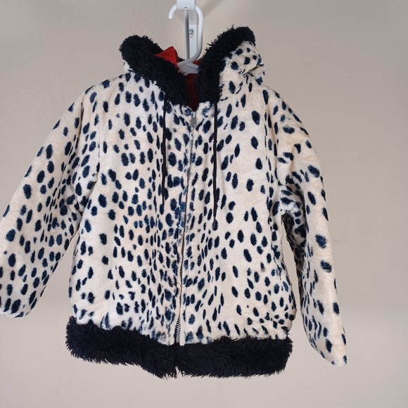 Other - Vintage 1960s Little Girl Faux Fur Dalmation Spot Polka Dots Coat Talon Zip READ